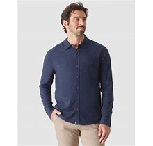 True Classic Tees Men's Navy Blue Long Sleeve Lightweight Flannel Shirt Size S