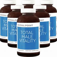 Total Male Vitality Male Performance, Energy, Stamina Support By Revival Point, Formulated W/ Ripfactor, 6 Bottles (360 Capsules)