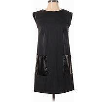J.Crew Casual Dress - A-Line High Neck Sleeveless: Gray Print Dresses - Women's Size 0 Petite