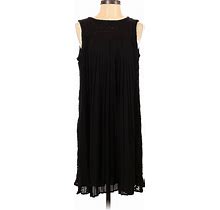 Doe & Rae Casual Dress - Shift Crew Neck Sleeveless: Black Print Dresses - Women's Size Small