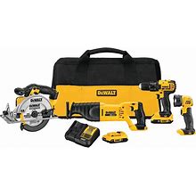 DEWALT, 20V MAX Combo Kit, Compact 4-Tool, Chuck Size 1/2 In, Tools Included (Qty.) 4 Model DCK423D2