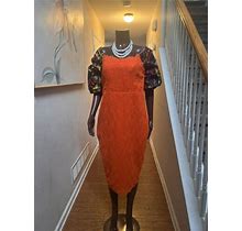 Elegant Lace Dress With African Prints And Puffy Sleeves - A Stunning