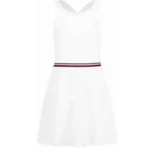 Tommy Hilfiger Girls 7-16 Game Day Sleeveles Dress, White, 12 - 14, Cotton