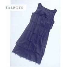 Talbots Dresses | Talbots Tiered Sheath Black Dress Size 2 Cotton | Color: Black | Size: 2