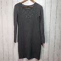 Ann Taylor Dresses | Ann Taylor Gray Beaded Sweater Knit Dress Size Sp | Color: Gray | Size: Sp