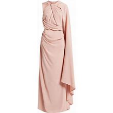 Talbot Runhof - Draped-Detail Maxi Dress - Women - Polyester/Elastane - 42 - Pink