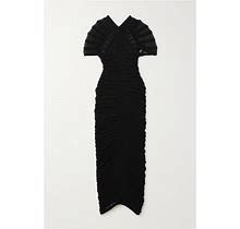 Alaia Open-Knit Cotton-Blend Maxi Dress - Women - Black Dresses - S