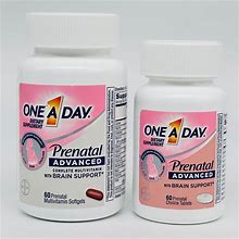 One A Day Advanced Prenatal Multivitamin + Brain 60+60Ct Opened Box 1PK Exp11/24