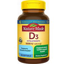 Nature Made Extra Strength Vitamin D3 5000 IU (125 Mcg), Dietary Supplement For