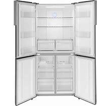 Haier 16.4 Cu. Ft. Fingerprint Resistant Stainless Steel Quad Door Refrigerator ,