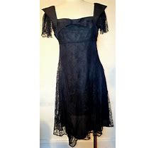 Jill Stuart Black Lace Empire Waist Dress Size 4
