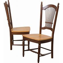 Sunset Trading Oak Selections Allenridge Dining Chair | Nutmeg Brown And Light Oak | Set Of 2