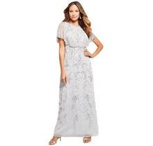 Roaman's Women's Plus Size Glam Maxi Dress - 34 W, Pearl Grey
