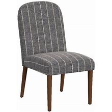 Homepop Rounded Back Upholstered Dining Chair, Midnight Blue Stripe