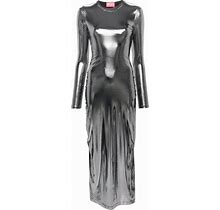Diesel - D-Mathi Metallic Maxi Dress - Women - Elastane/Polyester - L - Silver