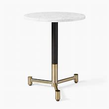 White Marble Round Bistro Table, 24", Branch Dining, Dark Bronze + Blackened Brass, West Elm