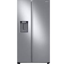 Samsung - 22 Cu. Ft. Side-By-Side Counter Depth Smart Refrigerator With All-Around Cooling - Stainless Steel