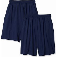 Hanes Boys Jersey Shorts Pack, 2-Pack, Cotton Shorts For Boys With Pockets, Pull-On Shorts