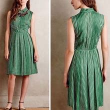 Anthropologie Dresses | Anthropologies Summer Polka Dots Dress | Color: Green/White | Size: Xs