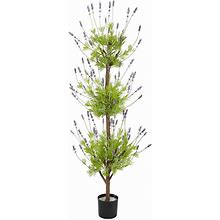 Nearly Natural 4-Ft. Silk Lavender Topiary Tree, Purple