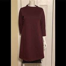 Talbots Dresses | Nwt Womens Talbots Heathered Shift Dress Sz S Wine | Color: Gold/Red | Size: S