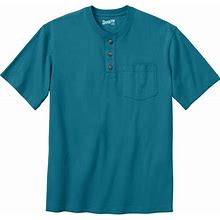 Men's Longtail T Relaxed Fit SS Henley With Pocket - Blue - Duluth Trading Company