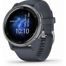 Garmin Venu 2, GPS Smartwatch With Advanced Health Monitoring And Fitness Features, Silver Bezel With Graniteblue Case And Silicone Band (Renewed)