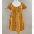 Arizona Jean Company Dresses | Ditsy Yellow Floral Babydoll Dress | Color: Yellow | Size: L