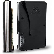 Mountain Voyage Minimalist Wallet For Men - Slim RFID Wallet I Scratch Resistant, Matte Black Credit Card Holder & Money Clip, Easily Removable