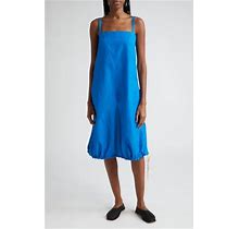 Proenza Schouler Emelia Square Neck Bubble Hem Cotton Blend Dress In Blue At Nordstrom, Size 0