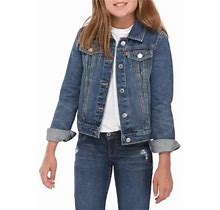 Levi's Girls 7-16 Rigid Trucker Jacket, Small, Cotton, Denim