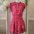 Dolan Dresses | Anthropology Dolan Red Floral Embroidery Mini Dress Women's Size Medium | Color: Blue/Red | Size: M