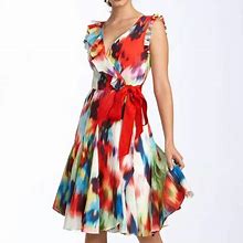 Ted Baker London Dresses | Ted Baker "Gingi" Floral Wrap Dress Size 4 (12) | Color: Red | Size: 12