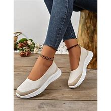 Women's Slip-On Contrast Color Casual Sneakers,CN35
