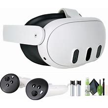 Meta Quest 3 128GB Advanced All-In-One VR Headset, Breakthrough Mixed Reality Powerful Performance Virtual-Reality Bundle With Lens Cleaning Kit And