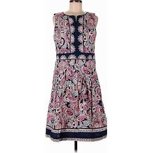 Talbots Casual Dress: Pink Print Dresses - Women's Size 10 Petite