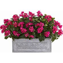 30 Bougainvillea Plant In Stone Planter By Nearly Natural