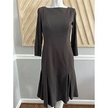 W By Worth Dresses | W By Worth Brown Long Sleeve Ruched Trim Dress 0 | Color: Brown | Size: 0