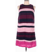 Ann Taylor Factory Casual Dress - Shift Boatneck Sleeveless: Pink Stripes Dresses - Women's Size 10 Petite