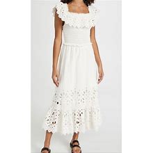 Sea Dresses | Sea Hazel Eyelet Smocked Ruffle Dress Sz M | Color: White | Size: M