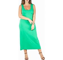 24Seven Comfort Apparel Plus Size Racerback Maxi Dress - Green