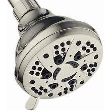 Aquadance 6-Spray 4 in. Single Wall Mount Fixed Adjustable Shower Head In Brushed Nickel 9701 ,