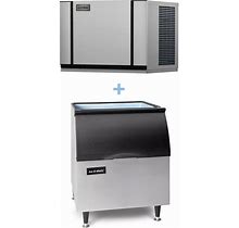 Ice-O-Matic CIM0530FA/B40PS Elevation Series 561 Lb Full Cube Commercial Ice Machine W/ Bin - 344 Lb Storage, Air Cooled, 115V, Self-Contained Condens