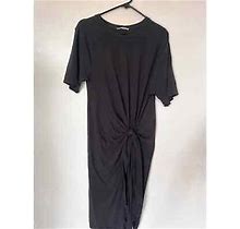 Zara Trafaluc Dress Womens Small Charcoal Gray Knot Knit Comfy