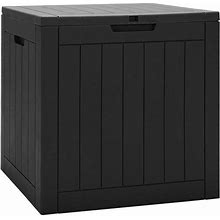 Costway 30 Gal. Deck Storage Box Container Seating Tools Organization Deliveries Black