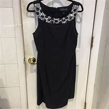 Connected Apparel Dresses | Gorgeous Beaded Neckline Lbd! | Color: Black | Size: 16