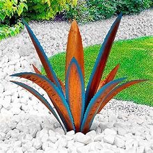 Metal Agave Yard Art, Tequila Rustic Garden Sculpture Statue, Metal Agave Plants Outdoor Decor, Agave Metal Plants
