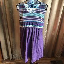 Sonoma Dresses | Sonoma Tank Top Petite Purple And Stripes Summer Dress | Color: Gray/Purple | Size: Lp