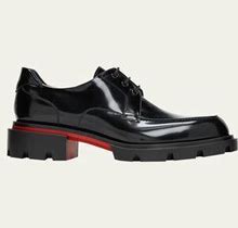 Christian Louboutin Men's Our Georges L Leather Derby Shoes, Black, Men's, 43 Eu (10D Us), Formal & Dress Shoes Derby Shoes