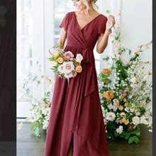 Revelry Dresses | Revelry -- Harper Chiffon Faux Wrap Dress | Color: Cream/Tan | Size: 6